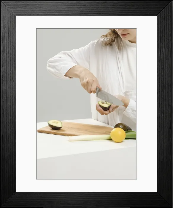 Framed Print : Unrecognizable Woman Removes Avocado Pit Print Framed Print : Unrecognizable Woman Removes Avocado Pit Print