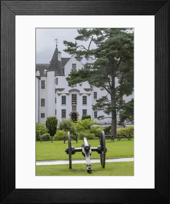 Framed Print : Blair Castle Cannon Print, Scotland