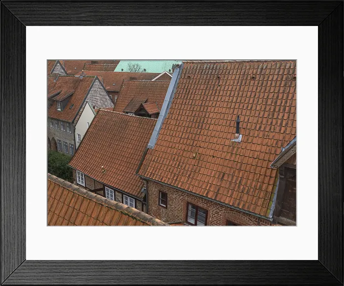Framed Print : Historic House Roofs Print, Lneburg, Germany Framed Print : Historic House Roofs Print, Lneburg, Germany