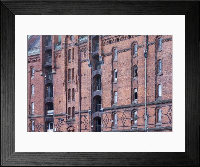 Framed Print : Detailed View of Speicherstadt Warehouses Print, Hamburg, Germany Framed Print : Detailed View of Speicherstadt Warehouses Print, Hamburg, Germany