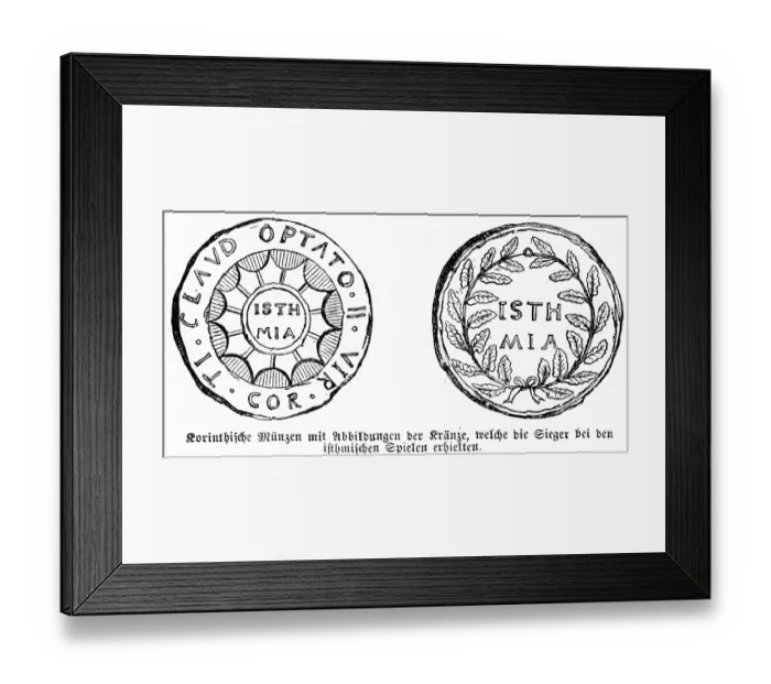 Framed Print : Corinthian Coins with Wreaths, 1850 Print Framed Print : Corinthian Coins with Wreaths, 1850 Print