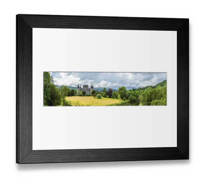 Framed Print : Panorama Print of Inveraray Castle, Clan Campbell, Scotland Framed Print : Panorama Print of Inveraray Castle, Clan Campbell, Scotland