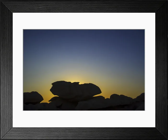 Framed Print : Pink Granite Coast Print: Sunset Silhouettes