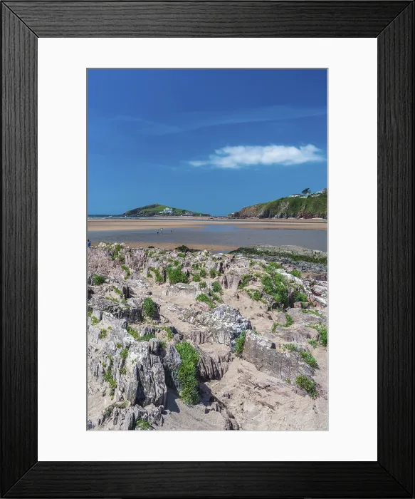 Framed Print : Bantham Beach Cliffs Print, Devon Coastline UK Framed Print : Bantham Beach Cliffs Print, Devon Coastline UK