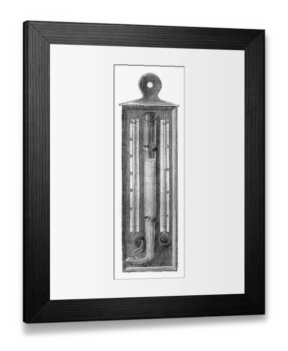 Framed Print : Vintage Print of a Psychrometer, 1870 Framed Print : Vintage Print of a Psychrometer, 1870