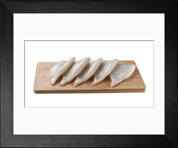 Framed Print : Fresh Raw Squid Print on White Background Framed Print : Fresh Raw Squid Print on White Background