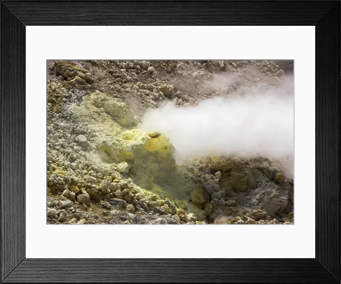 Framed Print : Sulphur Steam Rising from Fumarole Print, White Island, New Zealand Framed Print : Sulphur Steam Rising from Fumarole Print, White Island, New Zealand