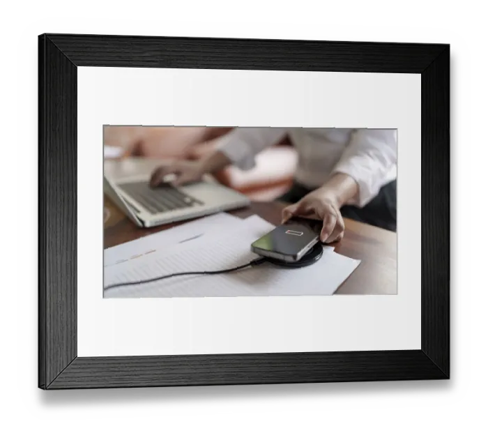 Framed Print : Wireless Fast Charger Pad Print Framed Print : Wireless Fast Charger Pad Print