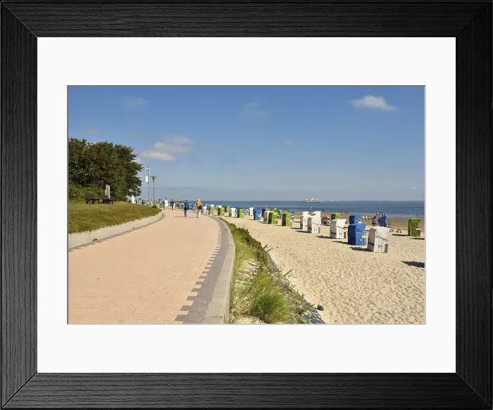 Framed Print : Promenade and Beach Wyk auf Fohr Print, Germany Framed Print : Promenade and Beach Wyk auf Fohr Print, Germany