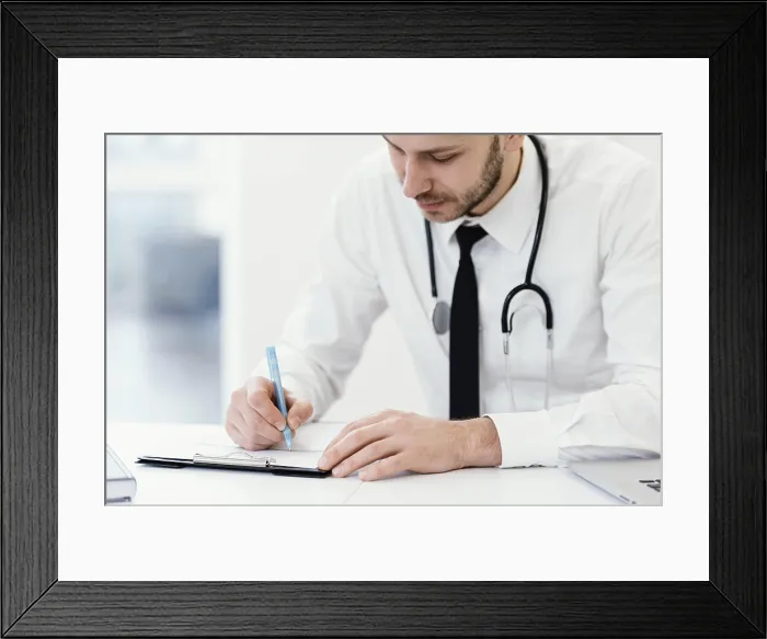 Framed Print : Close-up Doctor Writing Print Framed Print : Close-up Doctor Writing Print