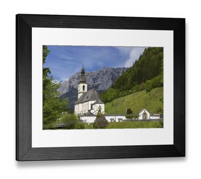 Framed Print : St. Sebastian Parish Church Print, Ramsau, Germany Framed Print : St. Sebastian Parish Church Print, Ramsau, Germany
