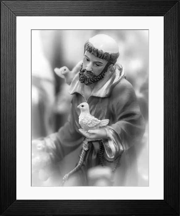 Framed Print : Small Stauette of a Saint Print, Ponta Delgada, Azores Framed Print : Small Stauette of a Saint Print, Ponta Delgada, Azores