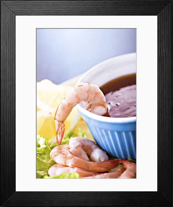 Framed Print : Close-up Print of Shrimp Salad Framed Print : Close-up Print of Shrimp Salad