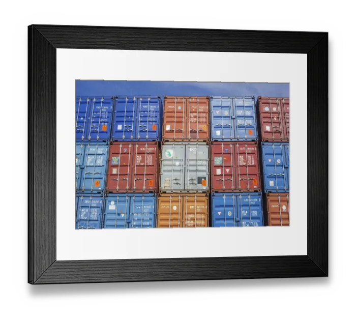 Framed Print : Colourful Freight Containers at Bremen Container Terminal Print