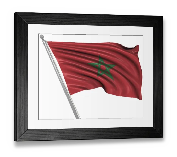 Framed Print : Computer Generated 3D Rendered Print of the Flag of Morocco