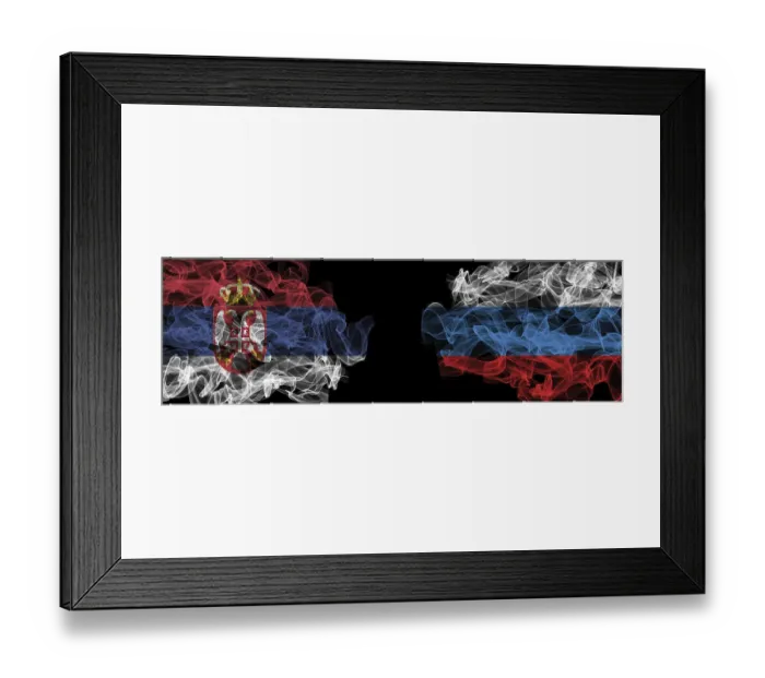 Framed Print : Flags of Serbia and Russia on Black Background Print Framed Print : Flags of Serbia and Russia on Black Background Print