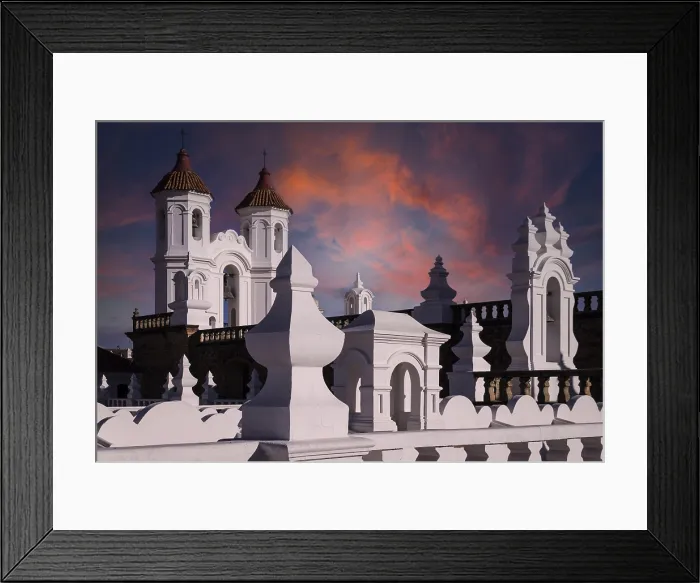 Framed Print : Beautiful Sunset Sky Print - San Felipe Neri Monastery, Sucre, Bolivia Framed Print : Beautiful Sunset Sky Print - San Felipe Neri Monastery, Sucre, Bolivia