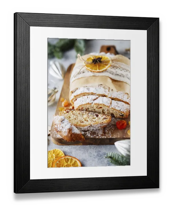 Framed Print : Holiday Baking Print: Christmas Cake and Stollen