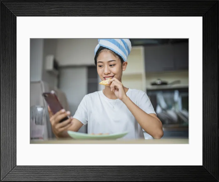 Framed Print : Asian Morning Breakfast Print Framed Print : Asian Morning Breakfast Print