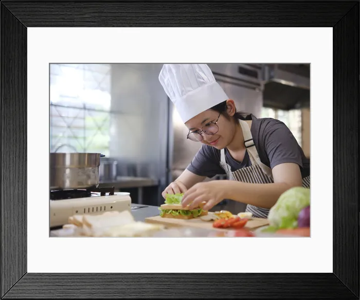 Framed Print : A Chef Preparing a Gourmet Sandwich Print Framed Print : A Chef Preparing a Gourmet Sandwich Print