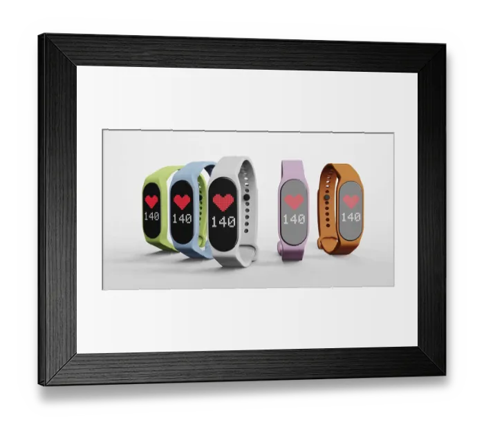 Framed Print : 3D Render Smart Band Fitness Watch Print Framed Print : 3D Render Smart Band Fitness Watch Print