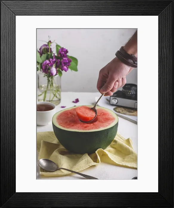 Framed Print : The Spoon with Watermelon Print Framed Print : The Spoon with Watermelon Print