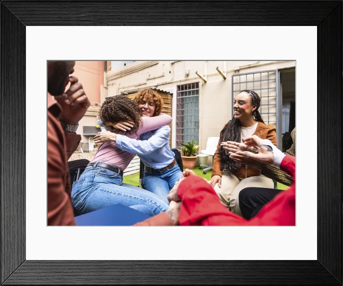 Framed Print : Diverse People in a Circle Print Framed Print : Diverse People in a Circle Print
