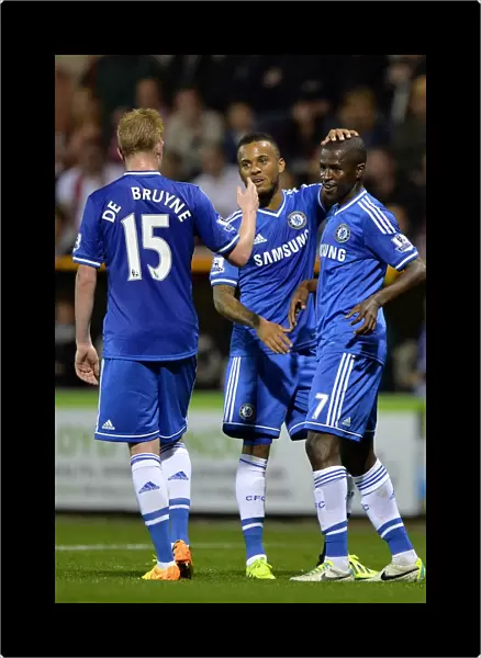 Chelsea's Ramires and Teammates Celebrate Double Strike Against Swindon Town in Capital One Cup