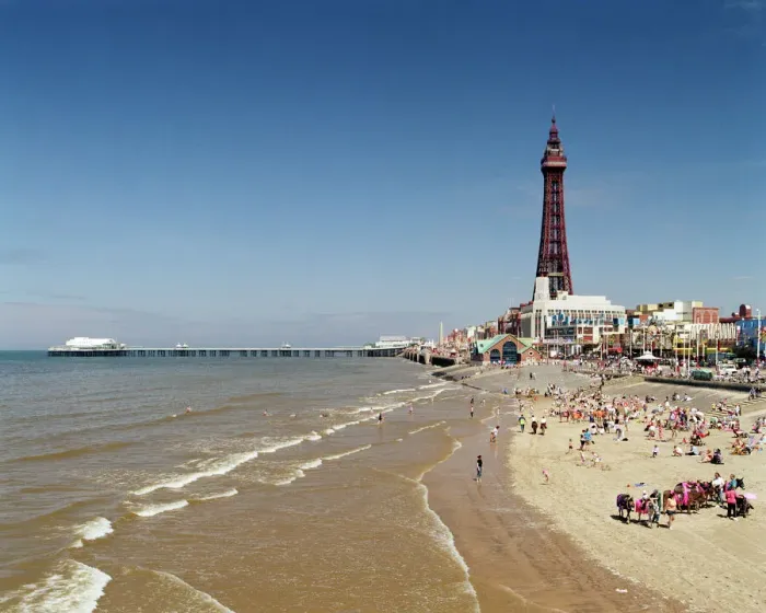 Framed Print : Blackpool Beach View Print from Central Pier