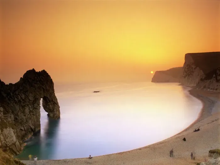 Framed Print : Durdle Door Sunset Print