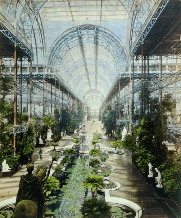 Framed Print : Crystal Palace Print: A Hand-Coloured Nave Interior Framed Print : Crystal Palace Print: A Hand-Coloured Nave Interior
