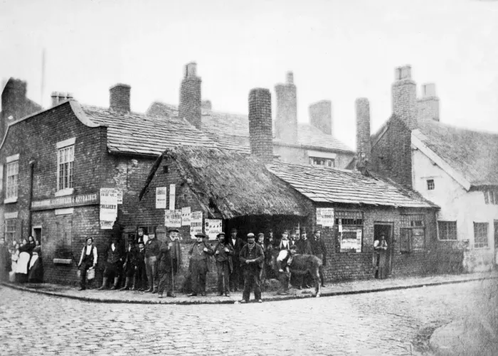 Framed Print : Print of Old Smithy, Leigh, 6 May 1863 Framed Print : Print of Old Smithy, Leigh, 6 May 1863