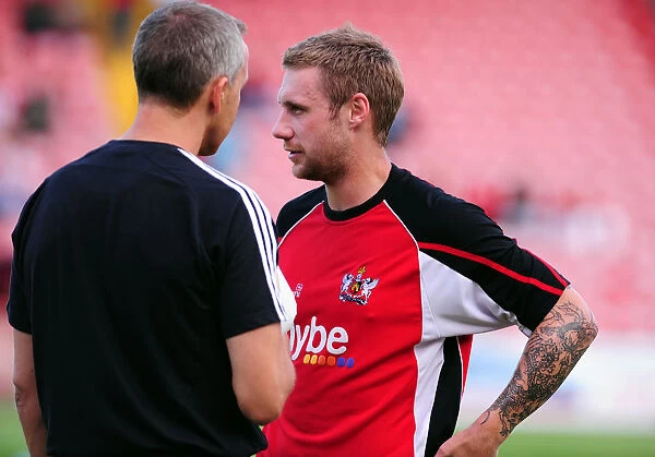 Bristol City Assistant Manager, Keith Millen with former Bristol City player David Noble