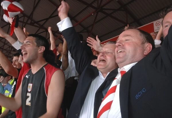 Bristol City FC: Gary Johnson and Steve Lansdown Celebrate Promotion Success