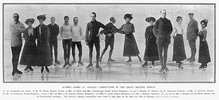 Framed Print : 1908 Olympic Ice Skaters Print Framed Print : 1908 Olympic Ice Skaters Print