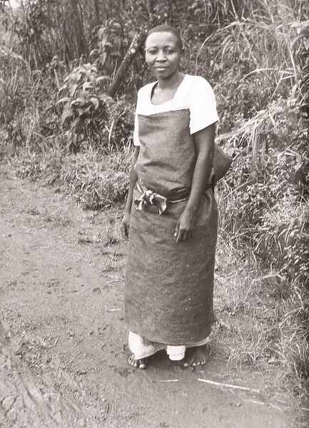 1940s East Africa - Uganda traditional barkcloth dress