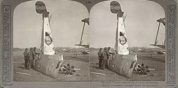 3D Stereoscopic Image, Scottish Troops Examining the Rem?