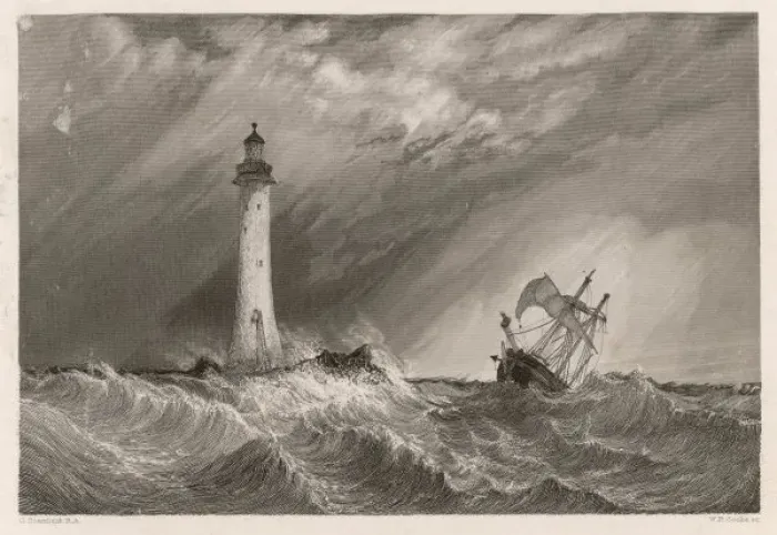 Framed Print : Third Eddystone Lighthouse Print Framed Print : Third Eddystone Lighthouse Print