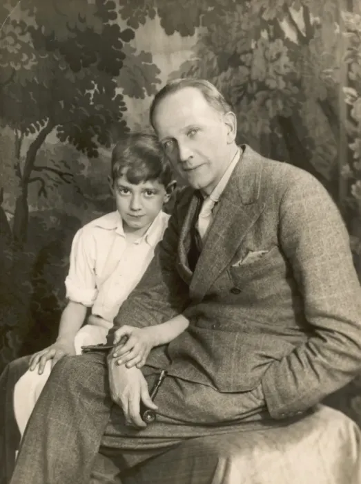 Framed Print : A. A. Milne with Son Christopher Robin, Print