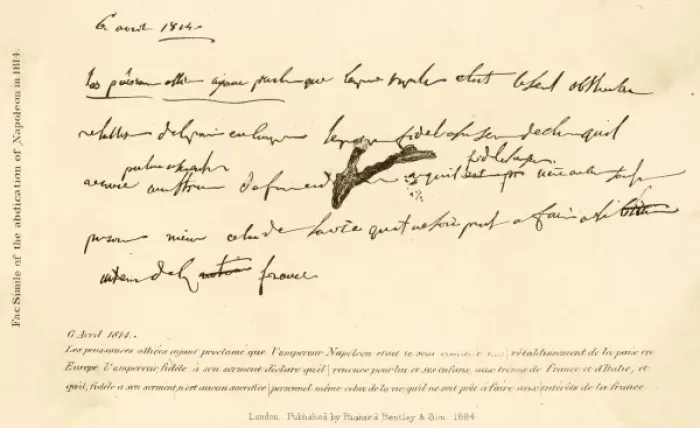 Framed Print : Facsimile Print of Napoleon's Abdication Note Framed Print : Facsimile Print of Napoleon's Abdication Note