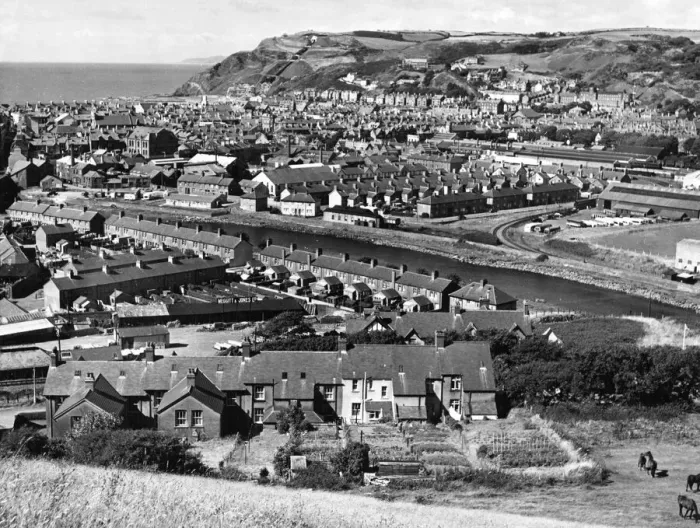 Framed Print : Aberystwyth Overview Print, Wales, 1960s Framed Print : Aberystwyth Overview Print, Wales, 1960s