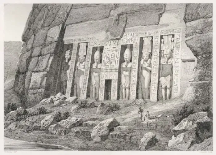Framed Print : Abu Simbel Print 1855 Framed Print : Abu Simbel Print 1855