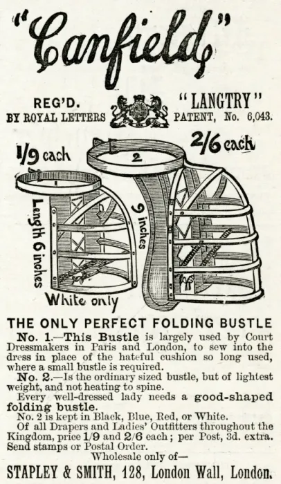 Framed Print : 1889 Canfields Folding Bustle Advert Print Framed Print : 1889 Canfields Folding Bustle Advert Print