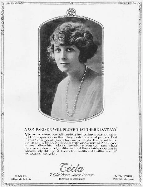 Advert for Cecla Pearls, London, 1925