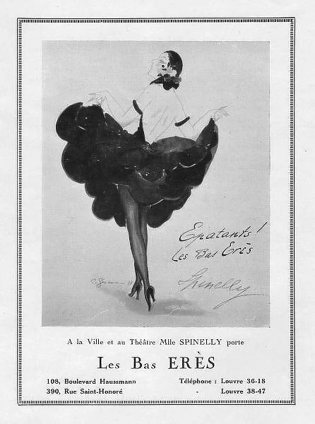 Advert for costume for Spinelly by Les Bas Eres, 1922, Paris