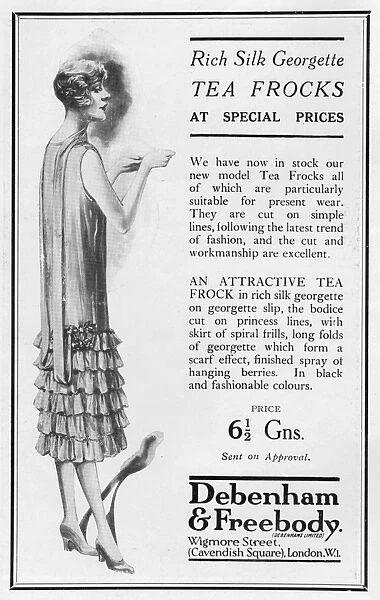 Advert for Debenham & Freebody rich silk georgette tea frock