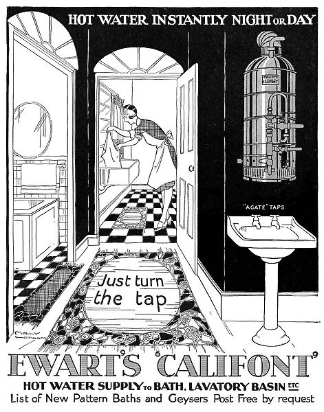 Advert for Ewarts Califront hot water 1928