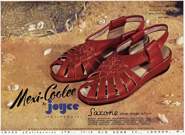 Advert for Mexi-Coolee by Joyce California shoes 1946