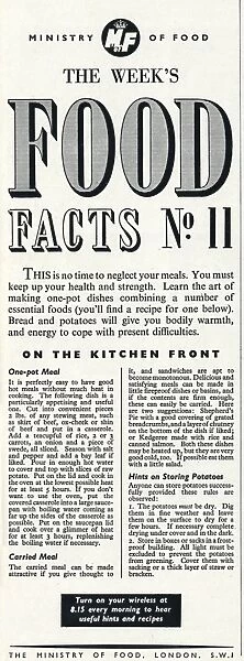 Advert for the Ministry of Food 1940
