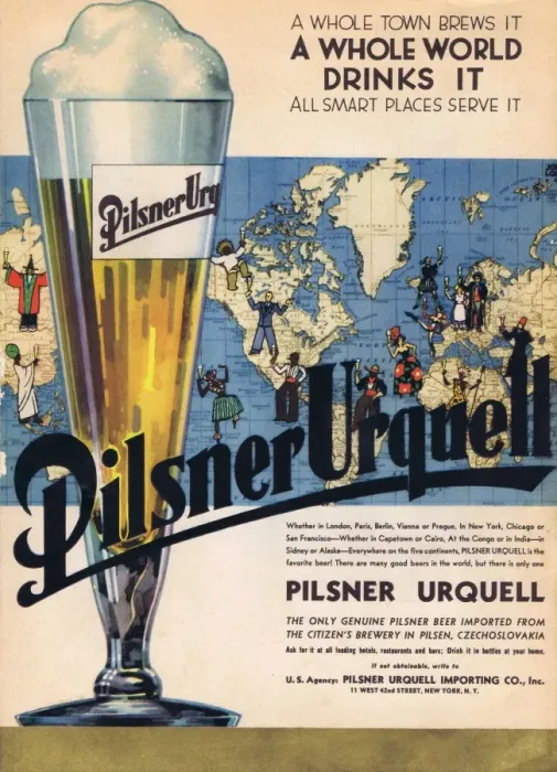 Framed Print : 1937 Pilsner Urquell Print Advert, New York Framed Print : 1937 Pilsner Urquell Print Advert, New York